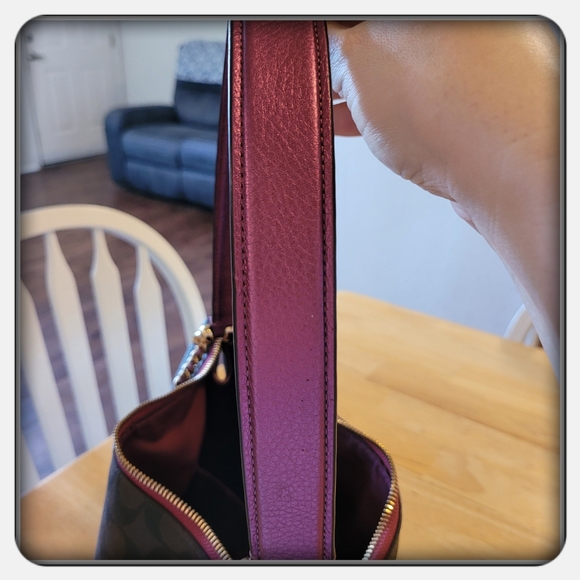 EUC Coach Large Mia Brown Metallic Berry Satchel - Picture 8 of 12